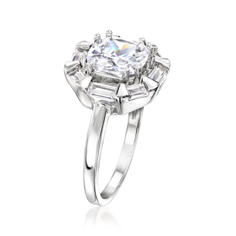 Sterling Silver-Plated Ring with 2.40 ct. t.w. CZs image number 2