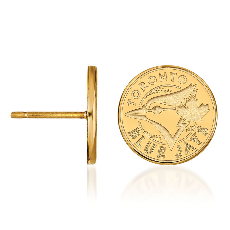 14kt Yellow Gold MLB Toronto Blue Jays Small Stud Earrings image number 0