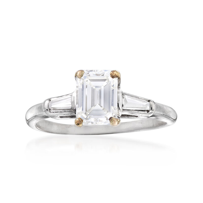 C. 1970 Vintage 1.30 ct. t.w. Diamond Ring in Platinum. Size 6.75 image number 0