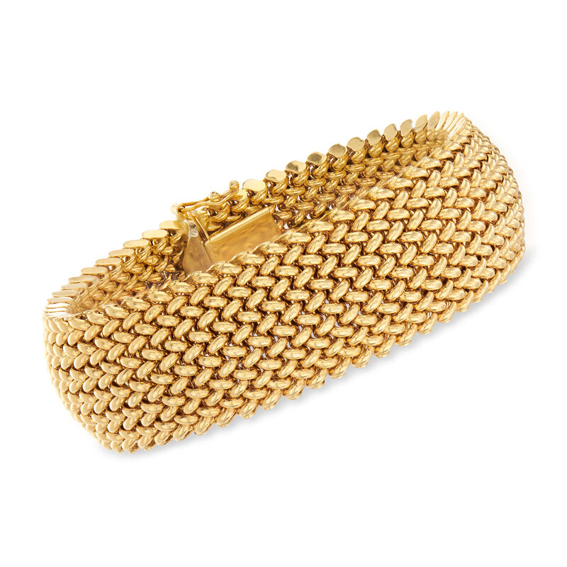 C. 1980 Vintage 18kt Yellow Gold Weave Bracelet image number 0