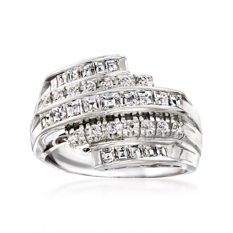 C. 2000 Vintage 1.01 ct. t.w. Diamond Wrap Ring in Platinum. Size 6.5 image number 0