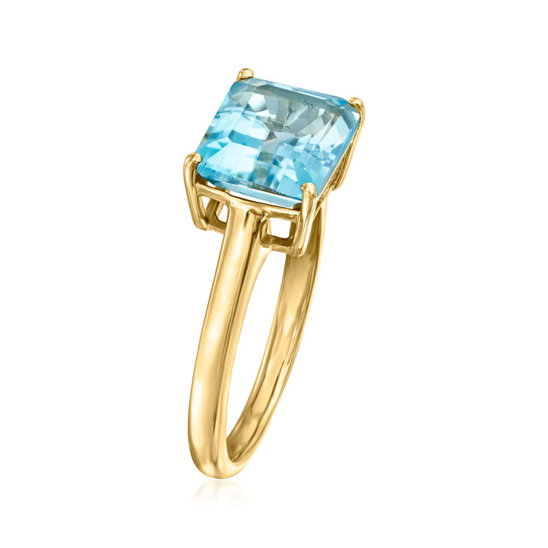 4.00 Carat Sky Blue Topaz East-West Ring in 18kt Gold Over Sterling image number 2