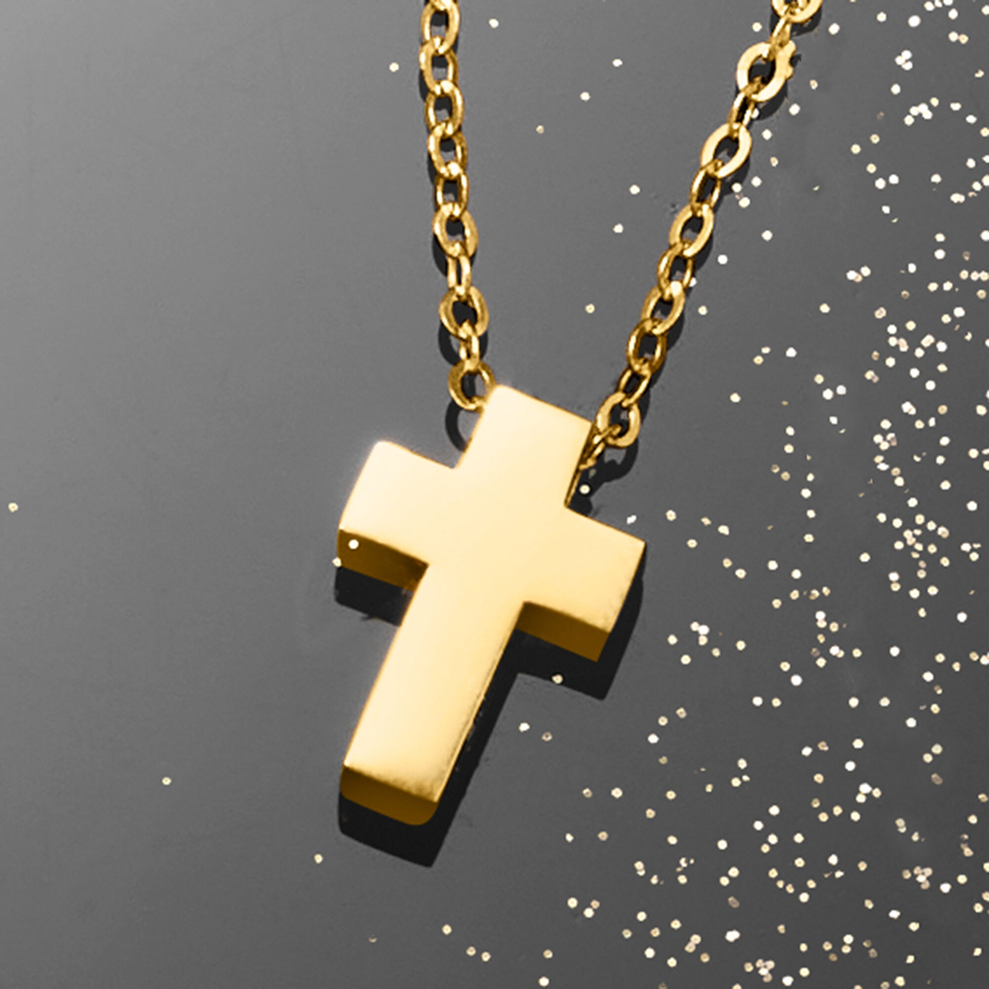 14kt Yellow Gold Cross Pendant Necklace