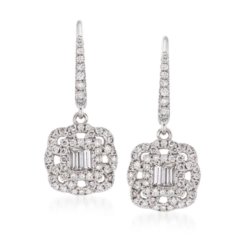 Gregg Ruth .62 ct. t.w. Diamond Drop Earrings in 18kt White Gold image number 0