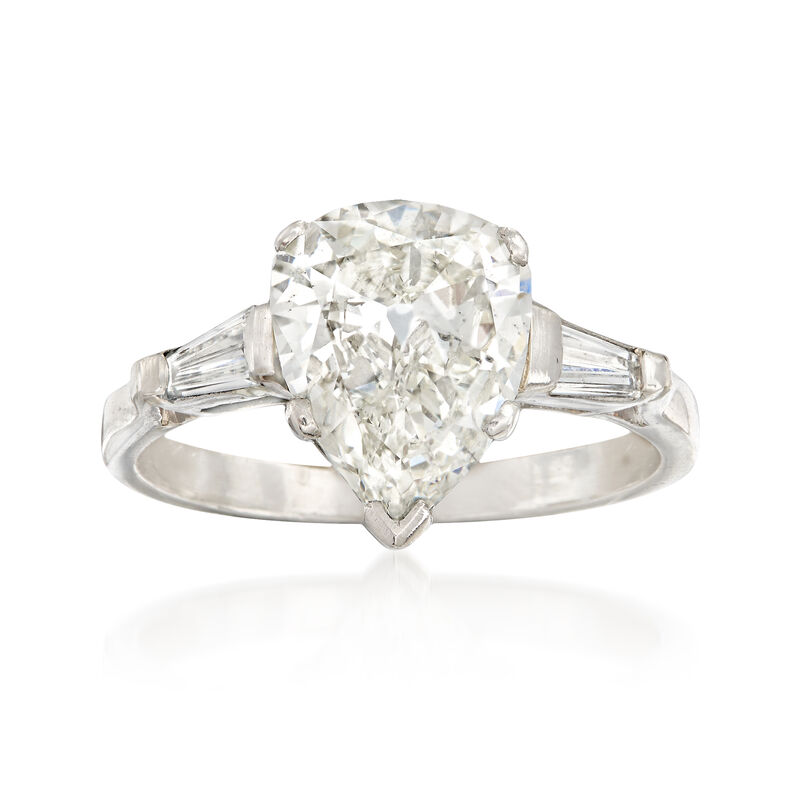 C. 1980 Vintage 2.60 ct. t.w. Diamond Ring in Platinum. Size 7.5 image number 0