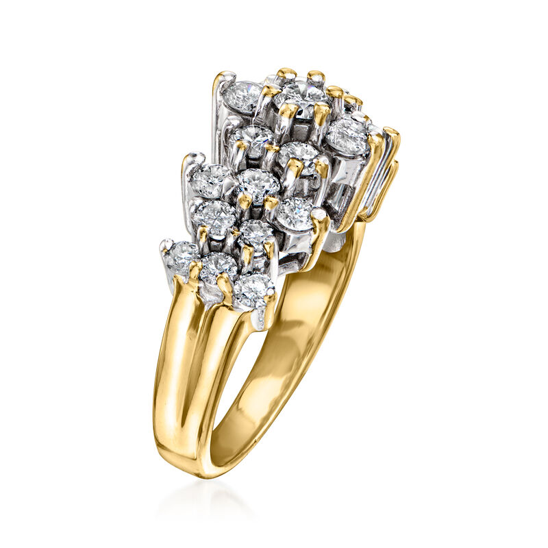 C. 1980 Vintage 2.00 ct. t.w. Diamond Cluster Ring in 14kt Yellow Gold image number 2