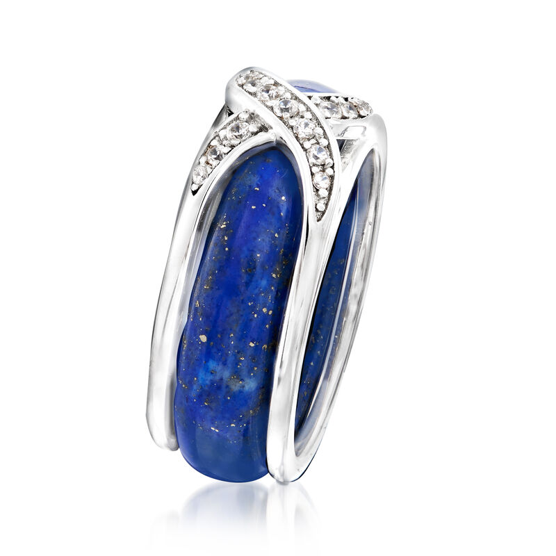 Multi-Stone Jewelry Set: Three Interchangeable Bands with .10 ct. t.w. White Zircon Ring Jacket in Sterling Silver image number 2