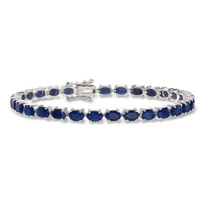 16.00 ct. t.w. Sapphire Tennis Bracelet in Sterling Silver