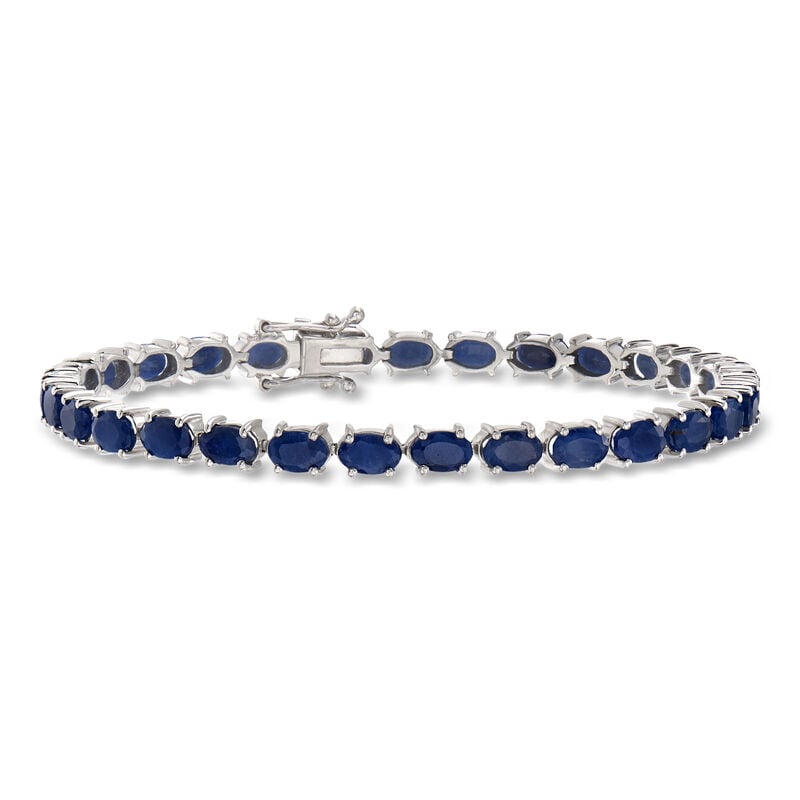 16.00 ct. t.w. Sapphire Tennis Bracelet in Sterling Silver image number 0
