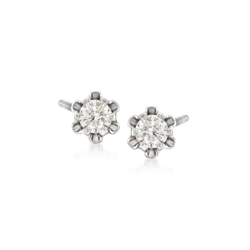 Child's .14 ct. t.w. Diamond Stud Earrings in 14kt White Gold image number 0
