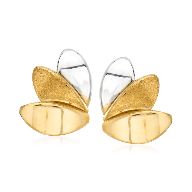14kt Two-Tone Gold Earrings image number 0