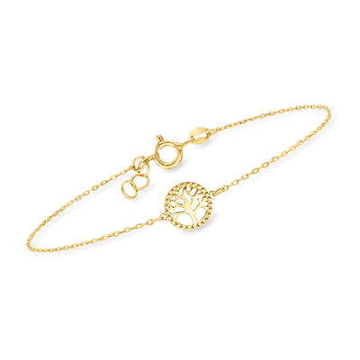 Italian 10kt Yellow Gold Tree of Life Bracelet
