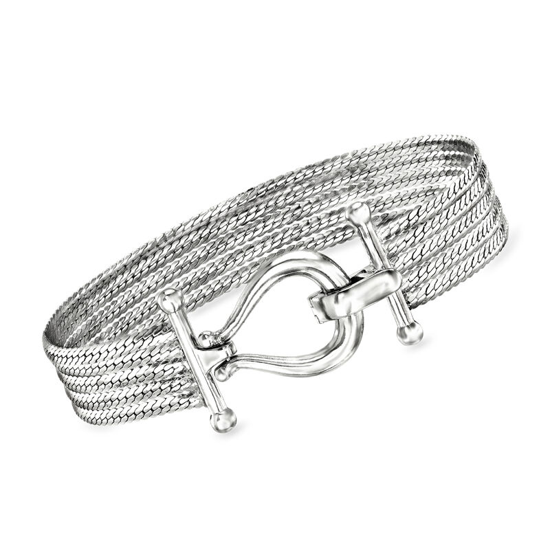 Sterling Silver Multi-Strand Cuban-Link Bracelet image number 0