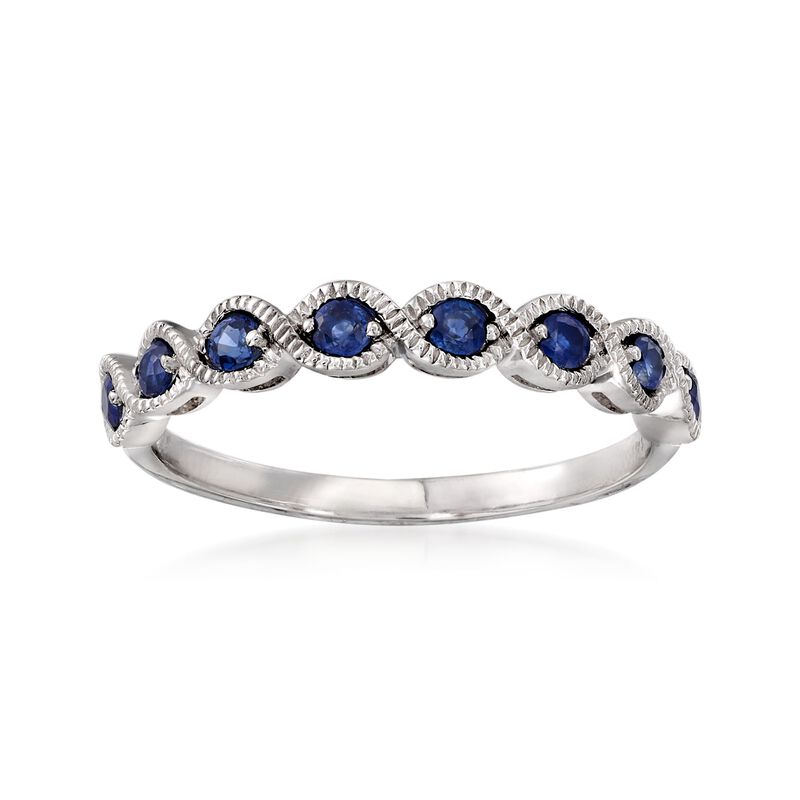 .40 ct. t.w. Sapphire Milgrain Twist Ring in 14kt White Gold image number 0