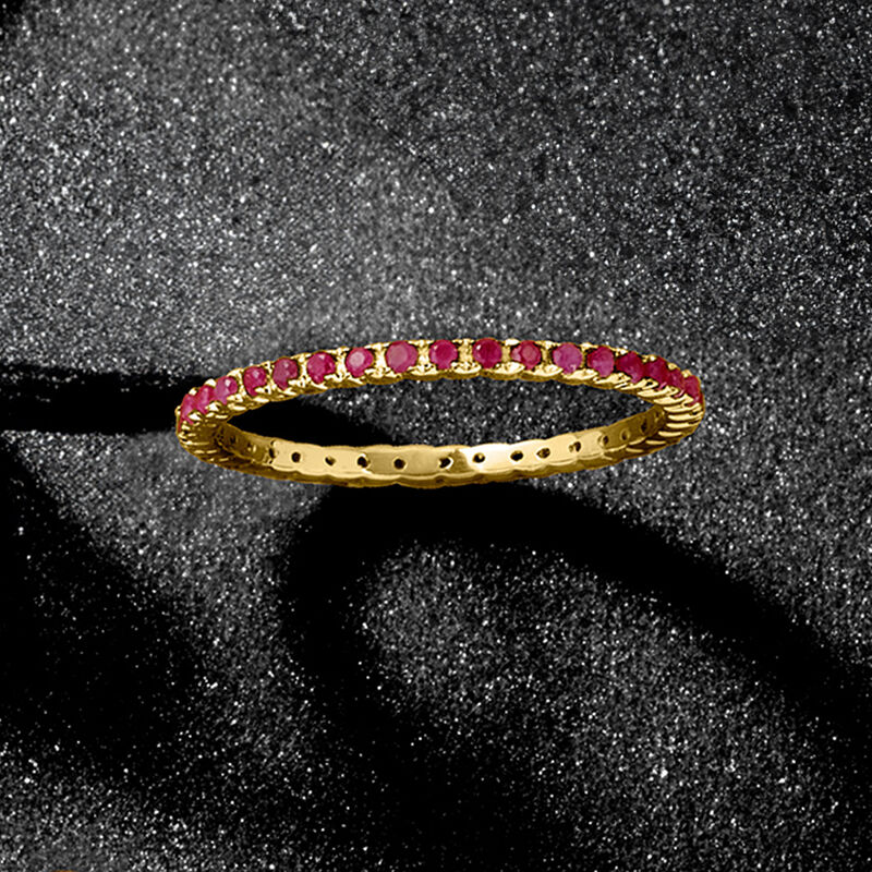 .30 ct. t.w. Ruby Eternity Band in 14kt Yellow Gold image number 3