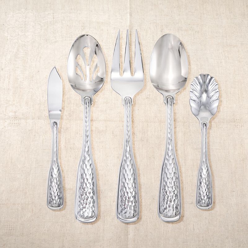 Studio Silversmiths &quot;Classic Hammered&quot; Stainless Steel Flatware image number 2