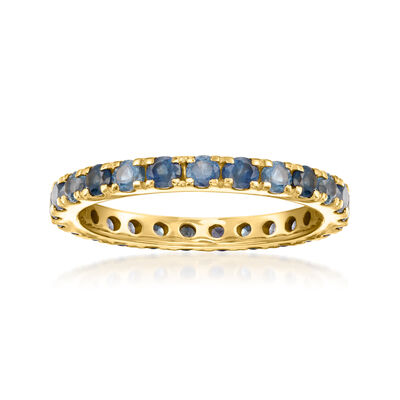 2.00 ct. t.w. Sapphire Eternity Band in 18kt Gold Over Sterling