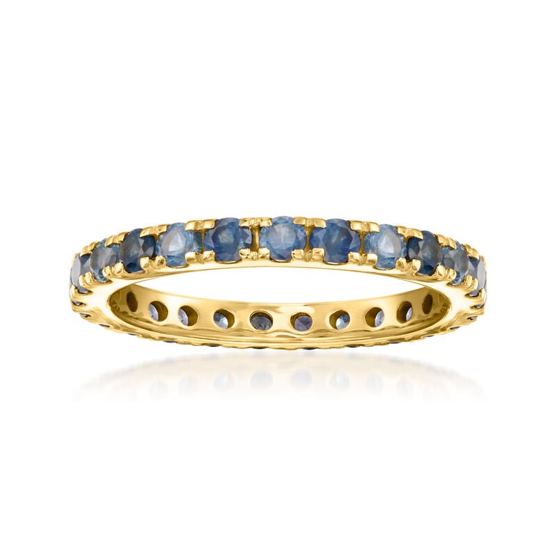 2.00 ct. t.w. Sapphire Eternity Band in 18kt Gold Over Sterling image number 0