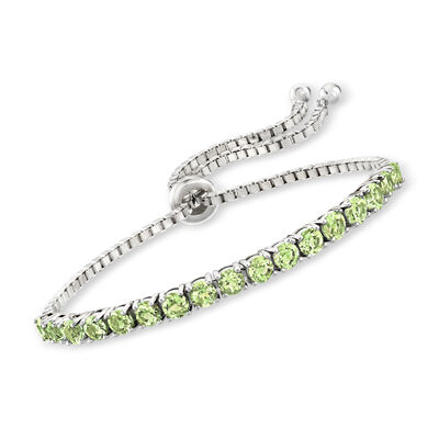 5.00 ct. t.w. Peridot Bolo Bracelet in Sterling Silver