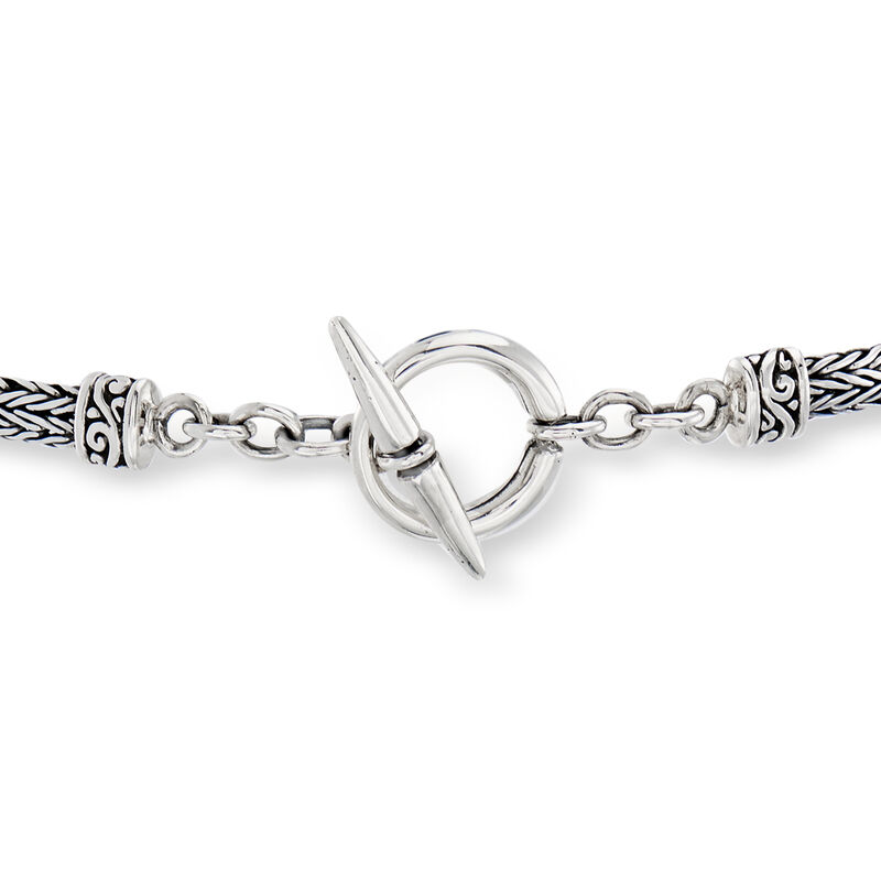 .10 Carat Sky Blue Topaz Bali-Style Butterfly Bracelet in Sterling Silver image number 2
