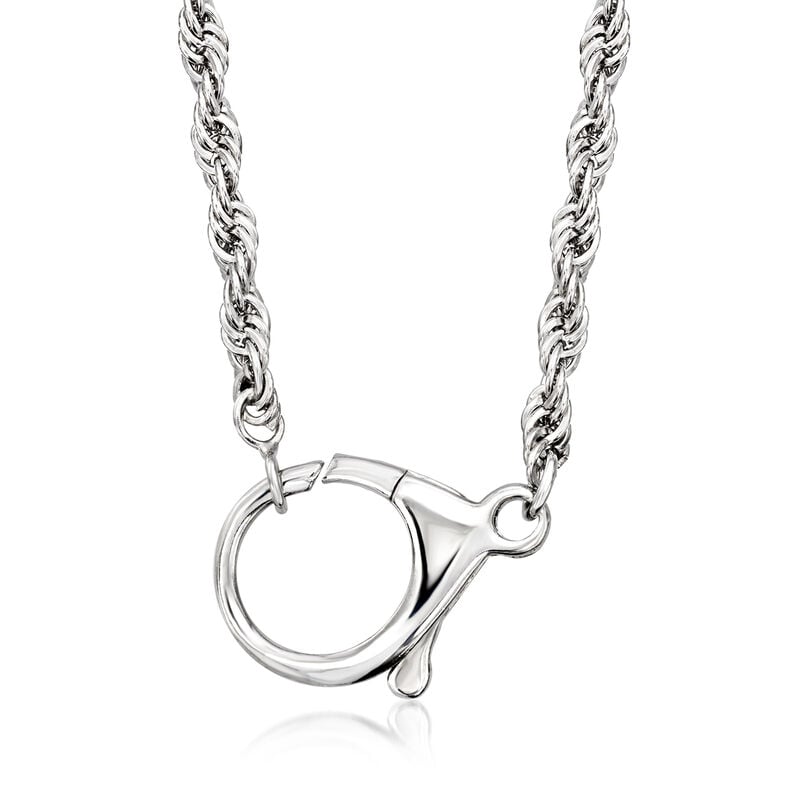 Sterling Silver Rope-Chain Lobster Clasp Necklace image number 0