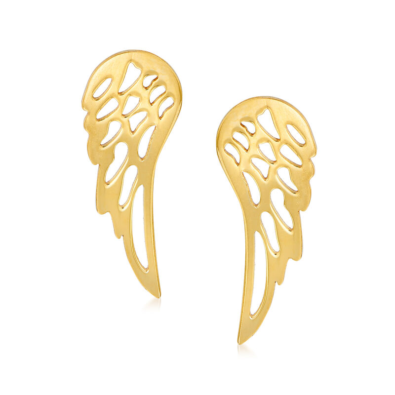 Italian 14kt Yellow Gold Wing Earrings image number 0