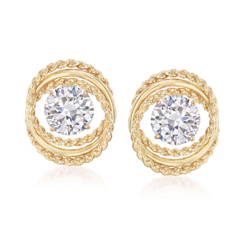 14kt Yellow Gold Twisted Circle Earring Jackets image number 3