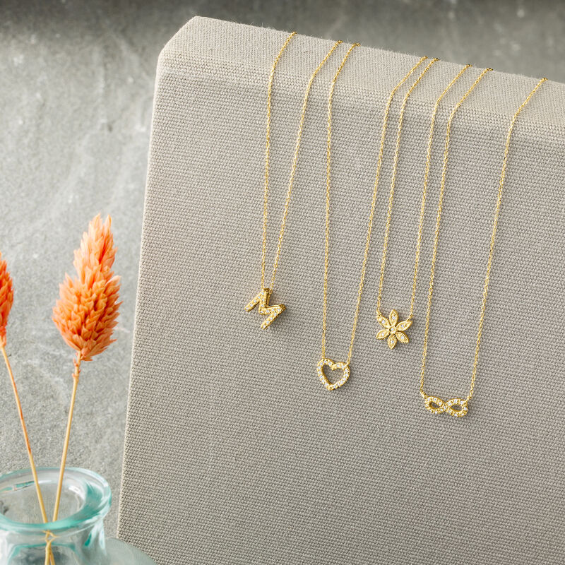 Diamond-Accented Infinity Necklace in 14kt Yellow Gold image number 2