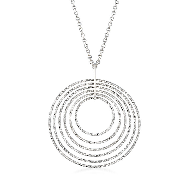 Charles Garnier &quot;Saturnia&quot; Multi-Circle Pendant Necklace in Sterling Silver. 17&quot; image number 1