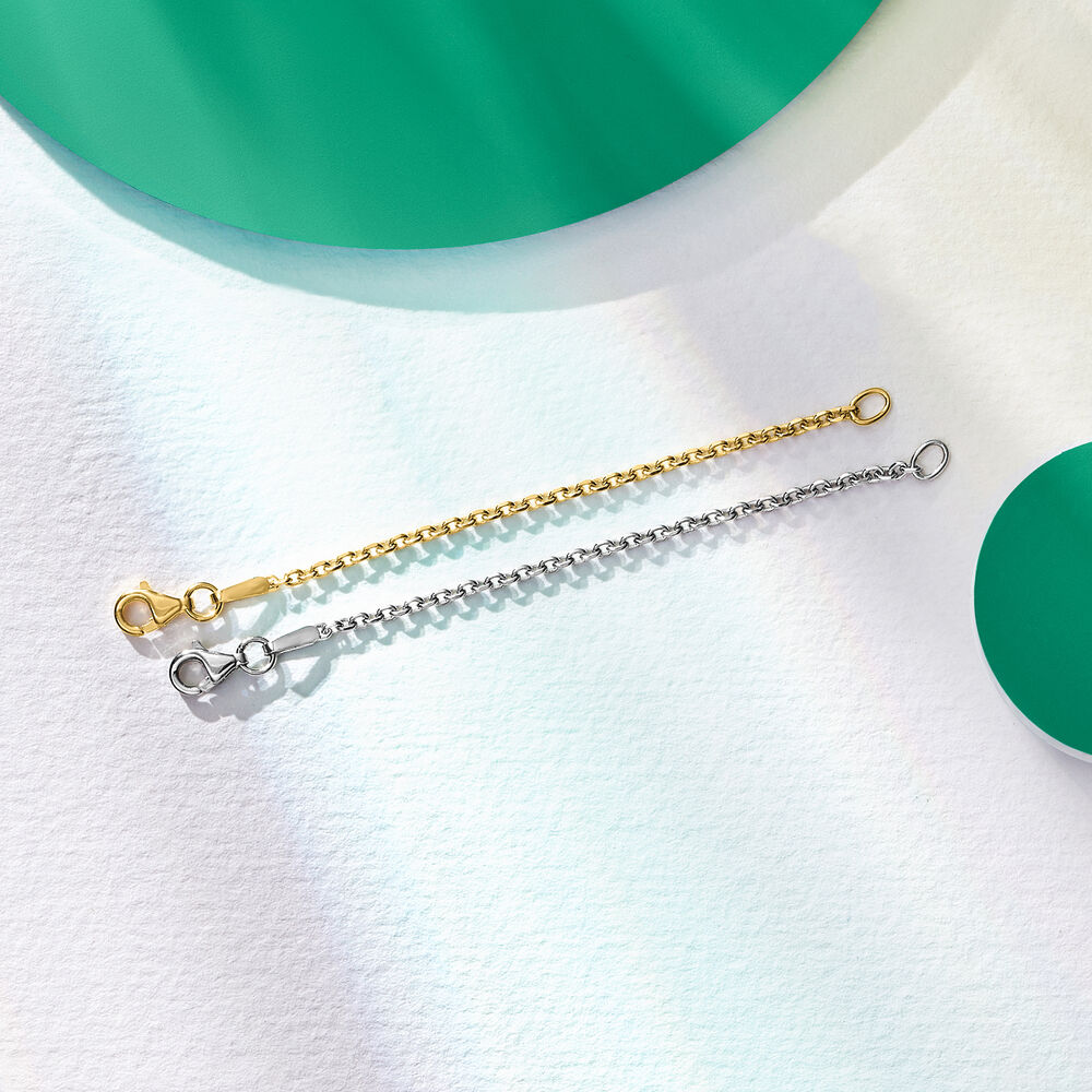 Sterling Silver and 18kt Gold Over Sterling Accessory Set: Two 3" Necklace Extenders 