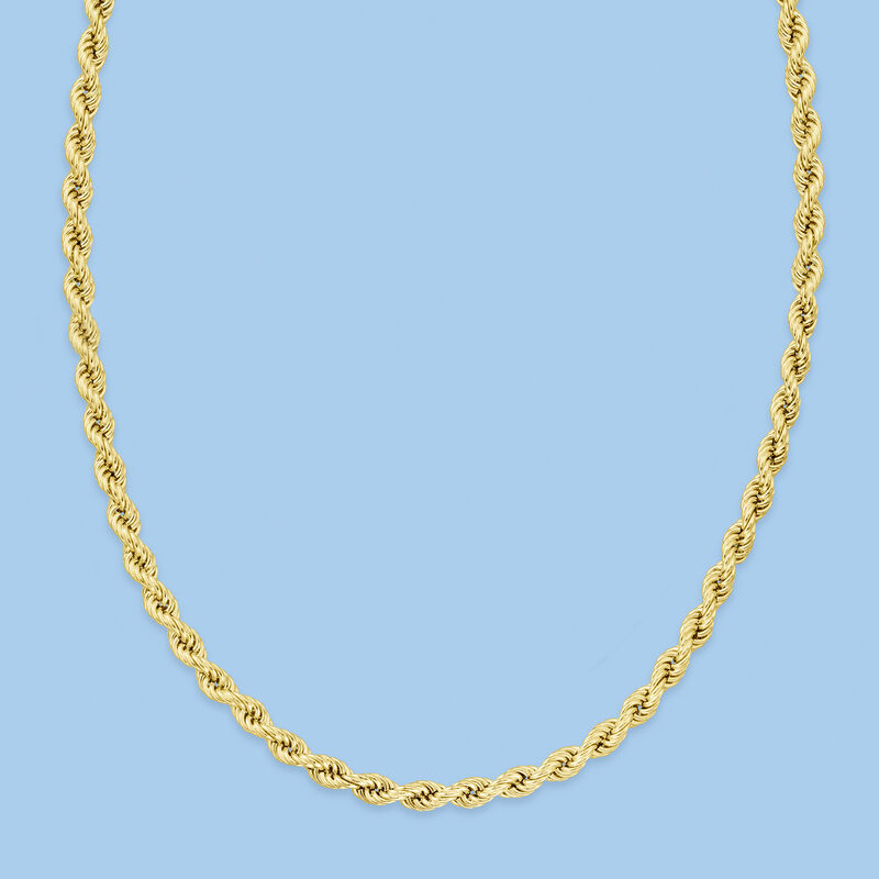 4mm 18kt Gold Over Sterling Rope-Chain Necklace image number 2