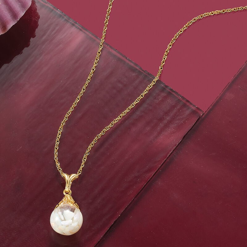 Floating Opal Pendant Necklace in 14kt Yellow Gold image number 2