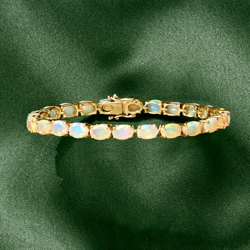 12.00 ct. t.w. Ethiopian Opal Tennis Bracelet in 18kt Gold Over Sterling image number 2