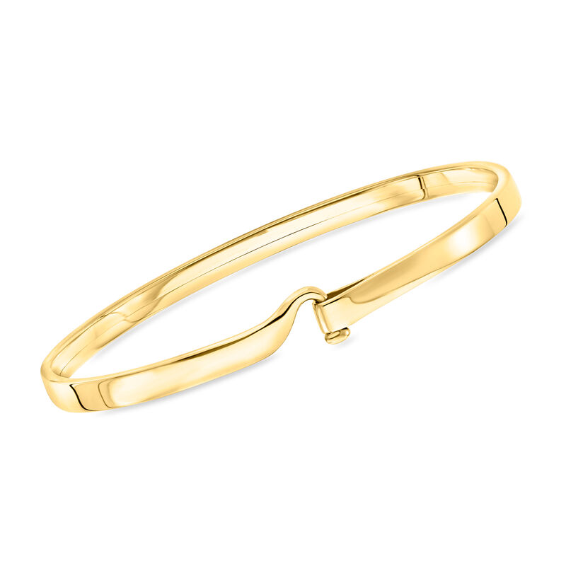 Italian 14kt Yellow Gold Loop and Hook Bangle Bracelet image number 0