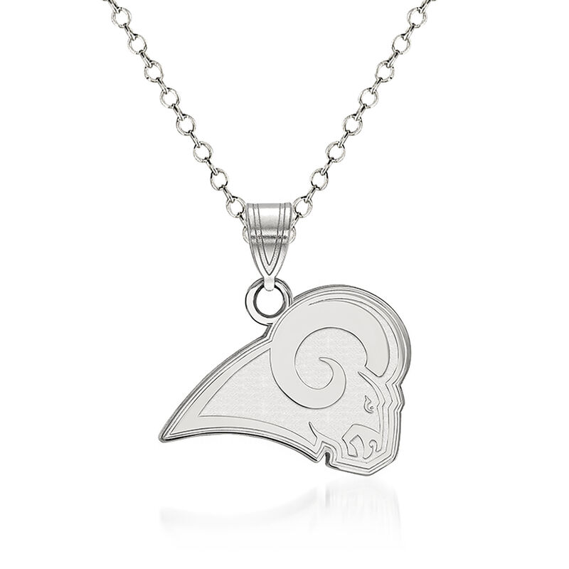 Sterling Silver NFL Los Angeles Rams Pendant Necklace. 18&quot; image number 0