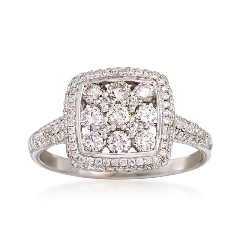 C. 2000 Vintage 1.23 ct. t.w. Diamond Cluster Ring in 18kt White Gold. Size 8.75 image number 0