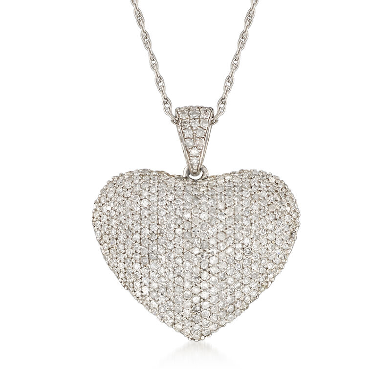 1.00 ct. t.w. Diamond Heart Pendant Necklace in Sterling Silver image number 0