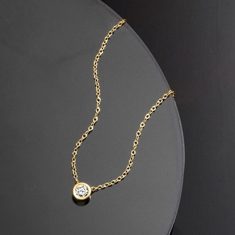 .15 Carat Bezel-Set Lab-Grown Diamond Necklace in 18kt Gold Over Sterling