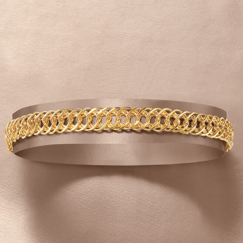 14kt Yellow Gold Double-Oval Link Bracelet image number 2