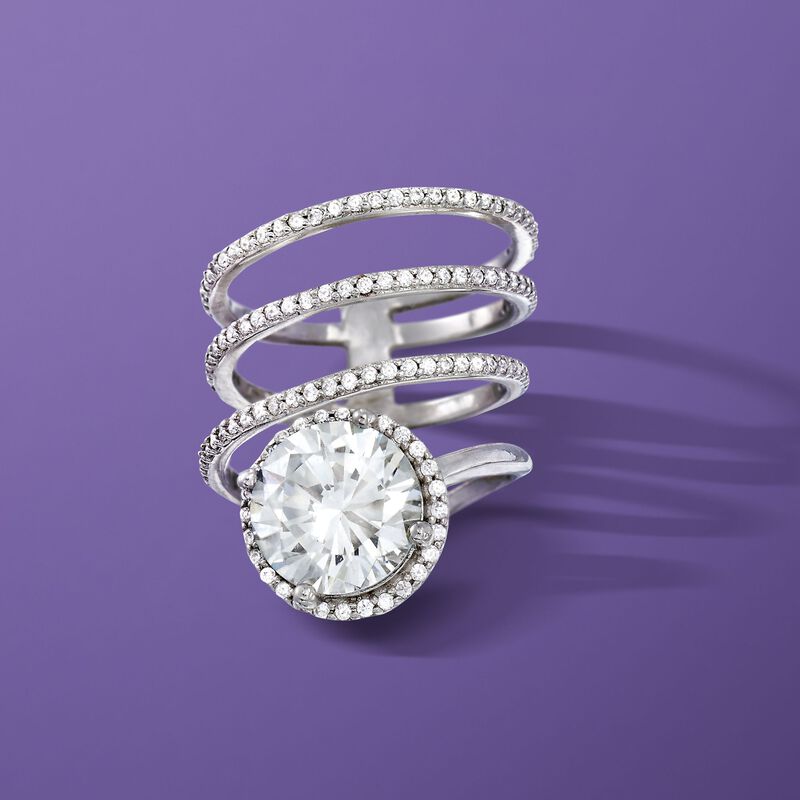 4.00 ct. t.w. CZ Coil Ring in Sterling Silver image number 4