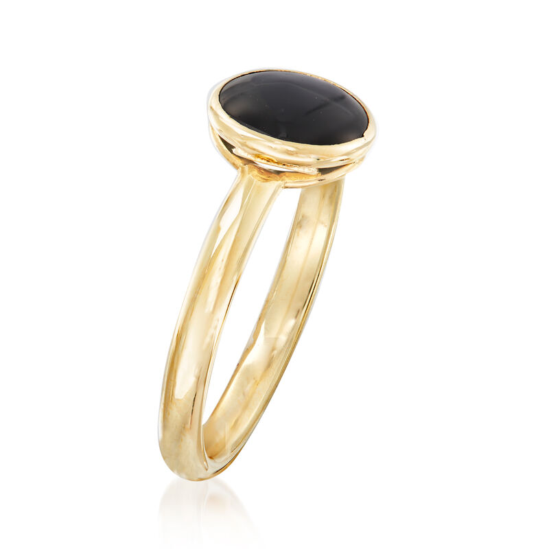 Italian 8mm Black Onyx Ring in 14kt Yellow Gold image number 2