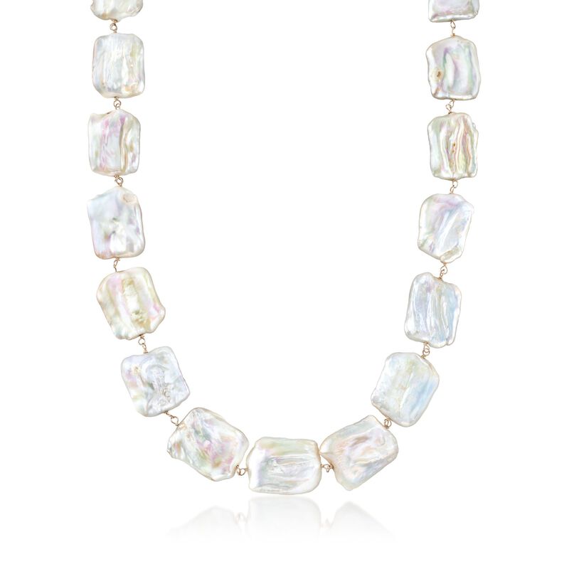 17-20mm Cultured Baroque Pearl Necklace in 14kt Yellow Gold image number 0