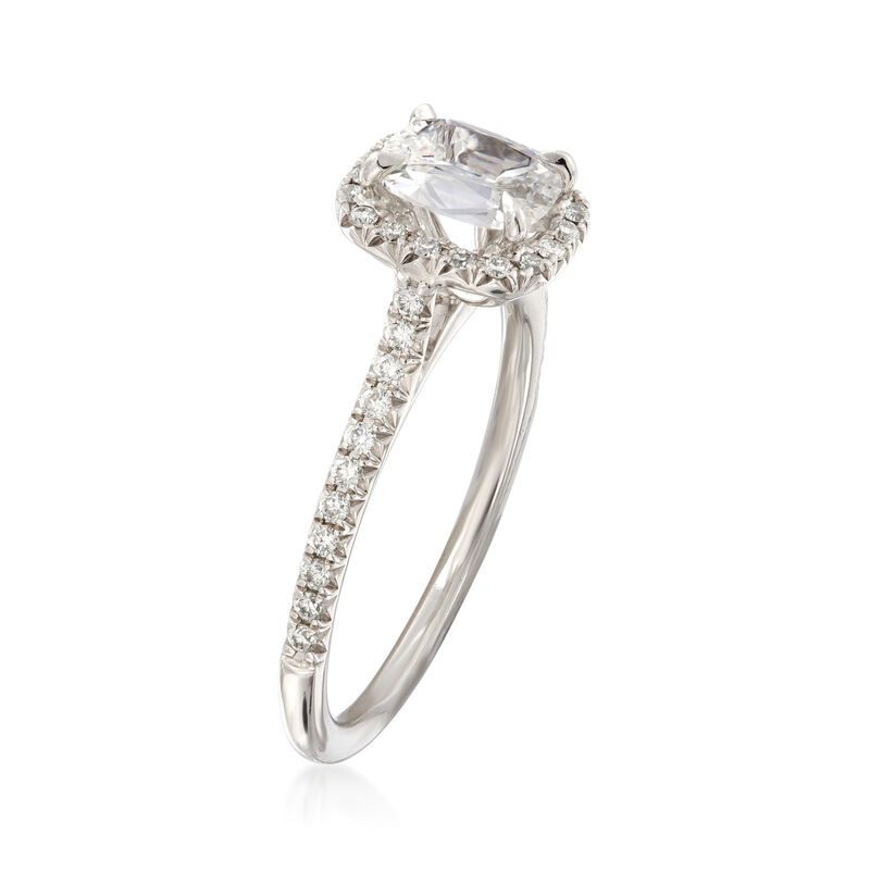 Henri Daussi .99 ct. t.w. Diamond Engagement Ring in 18kt White Gold image number 2