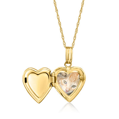 Child's 14kt Yellow Gold Personalized Heart Locket Necklace