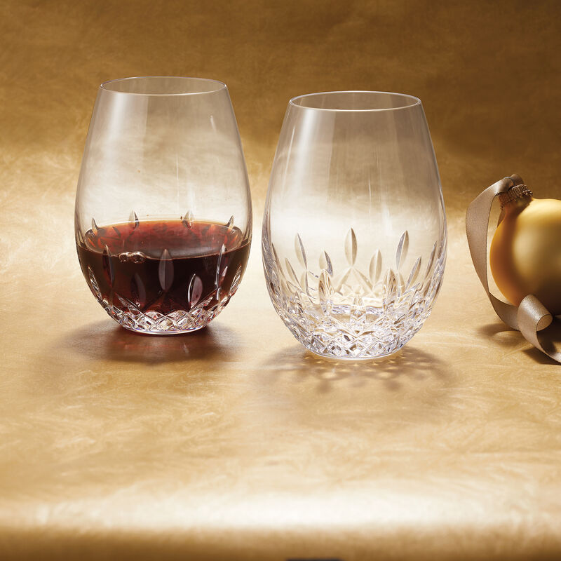 Waterford Crystal &quot;Giftology - Lismore Nouveau&quot; Set of 2 Red Wine Stemless Crystal Glasses image number 1