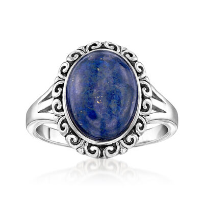 Lapis Filigree Ring in Sterling Silver