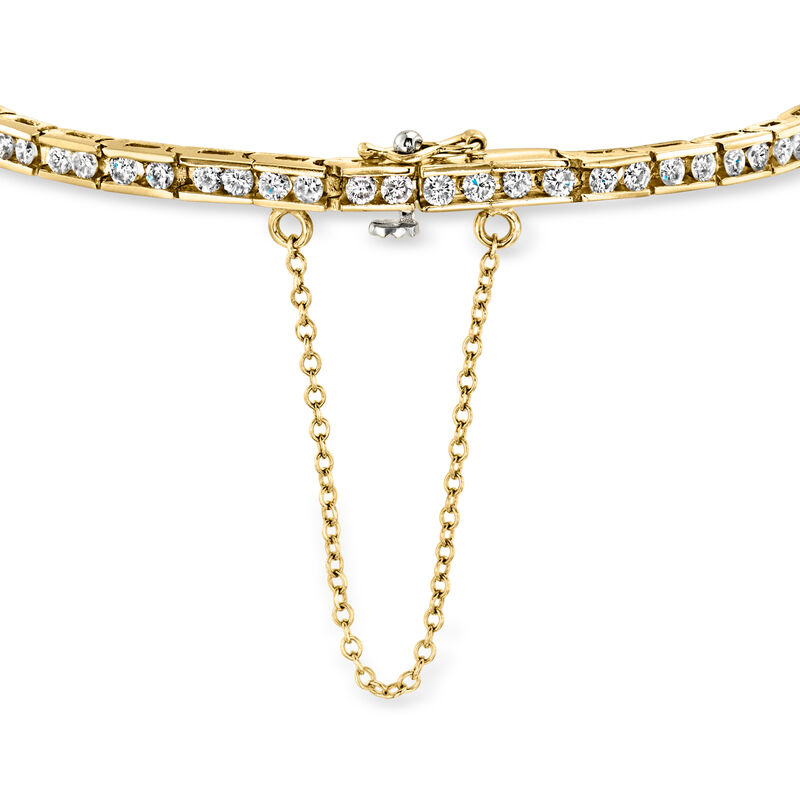 C. 1990 Vintage 3.00 ct. t.w. Diamond Tennis Bracelet in 14kt Yellow Gold. 7" image number 2