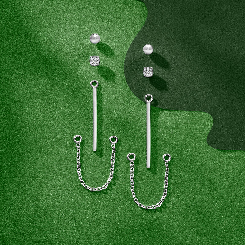 &quot;The Classic&quot; 8-pc. Earring Set with .10 ct. t.w. Diamonds in Sterling Silver  image number 5