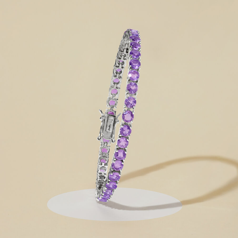 7.00 ct. t.w. Amethyst Tennis Bracelet in Sterling Silver