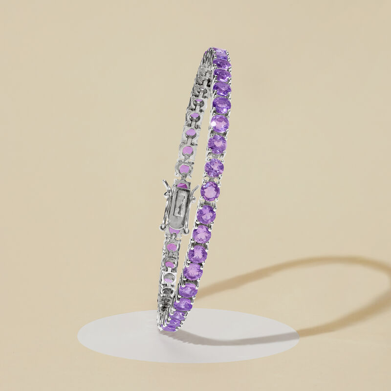 7.00 ct. t.w. Amethyst Tennis Bracelet in Sterling Silver image number 2